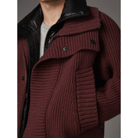 MAHOGANY RED Veste en maille côtelée de coton mélangé avec gilet sans manches rembourré