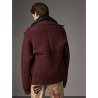 MAHOGANY RED Veste en maille côtelée de coton mélangé avec gilet sans manches rembourré