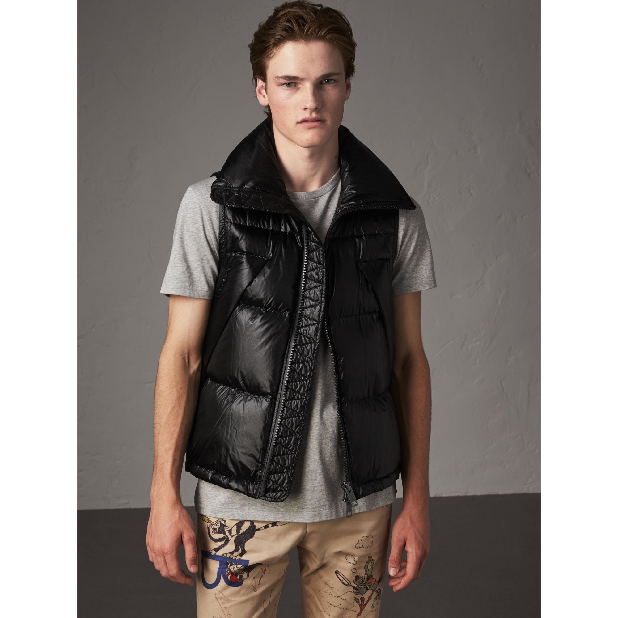 MAHOGANY RED Veste en maille côtelée de coton mélangé avec gilet sans manches rembourré