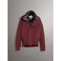 MAHOGANY RED Veste en maille côtelée de coton mélangé avec gilet sans manches rembourré