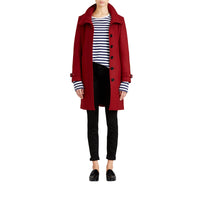DAMSON RED Manteau en laine technique et cachemire avec col entonnoir