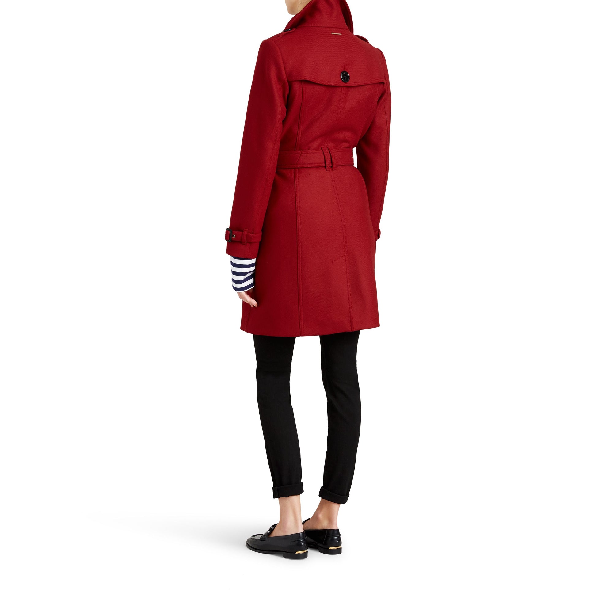 DAMSON RED Manteau en laine technique et cachemire avec col entonnoir