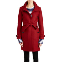 DAMSON RED Manteau en laine technique et cachemire avec col entonnoir