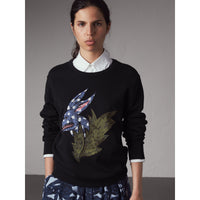 BLACK Sweat-shirt en coton avec motif Bestiaire