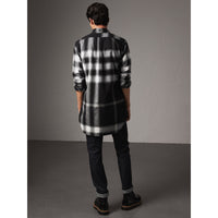 BLACK Chemise en flanelle de coton à motif check et ombré