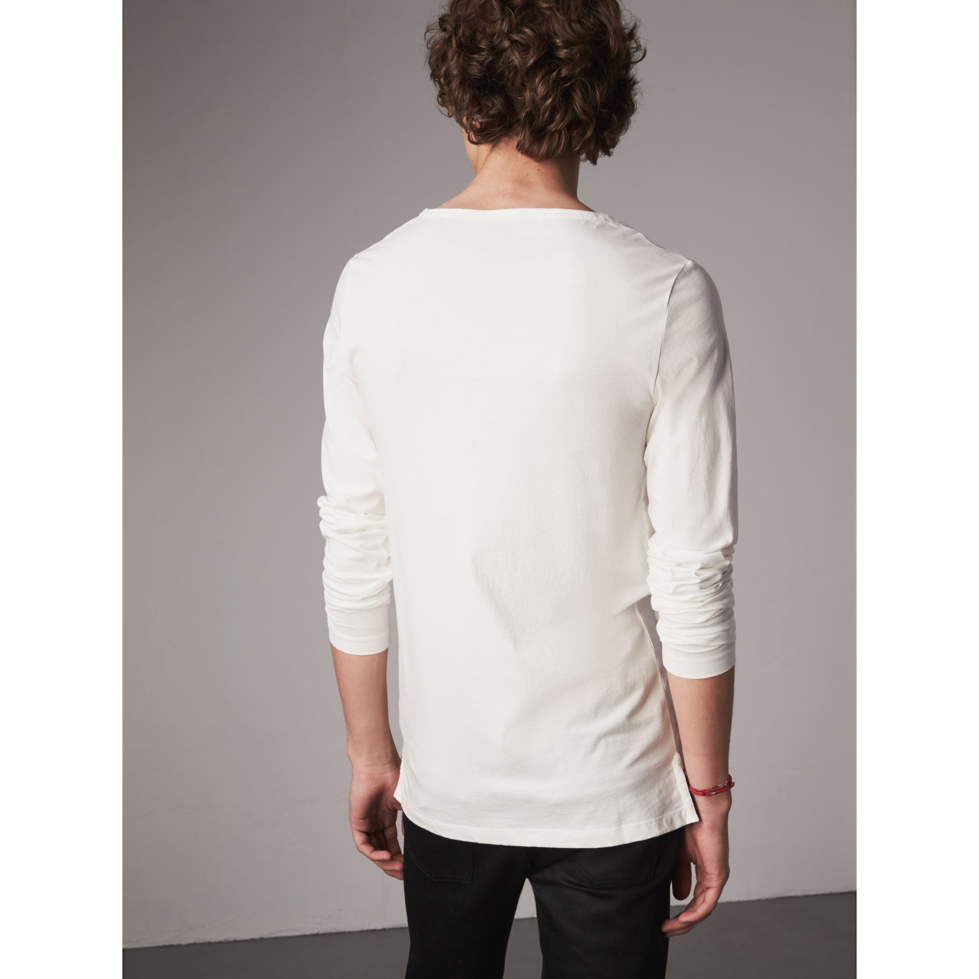 OFF WHITE Haut à manches longues en coton brodé