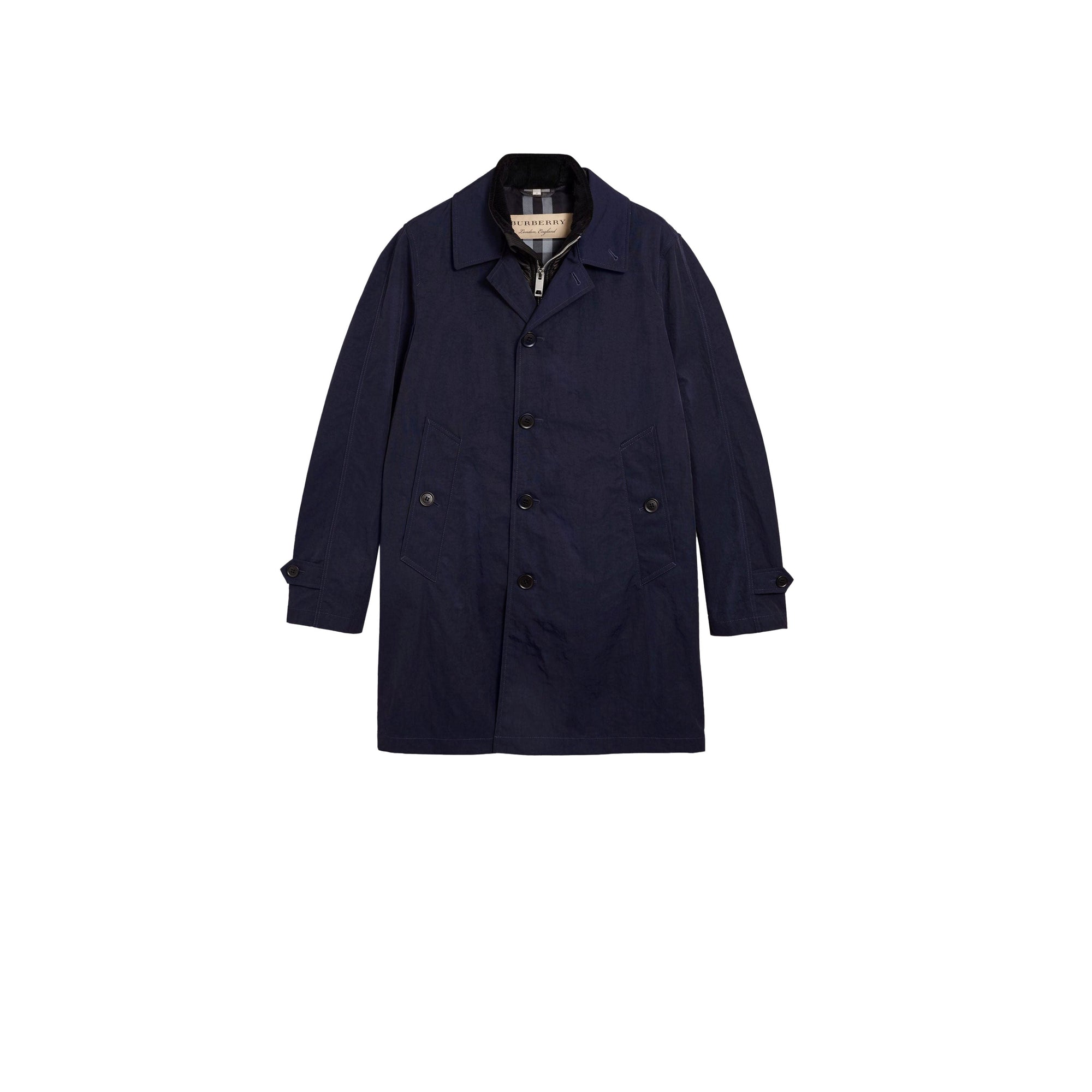 Paletot avec gilet sans manches rembourré en duvet amovible - Bleu encre