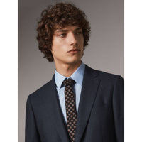 MID GREY Cravate fine en soie Paisley