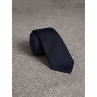 NAVY Cravate fine en soie à motif check
