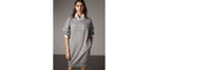 PALE GREY MELANGE Robe sweat-shirt en jersey de coton avec motif brodé