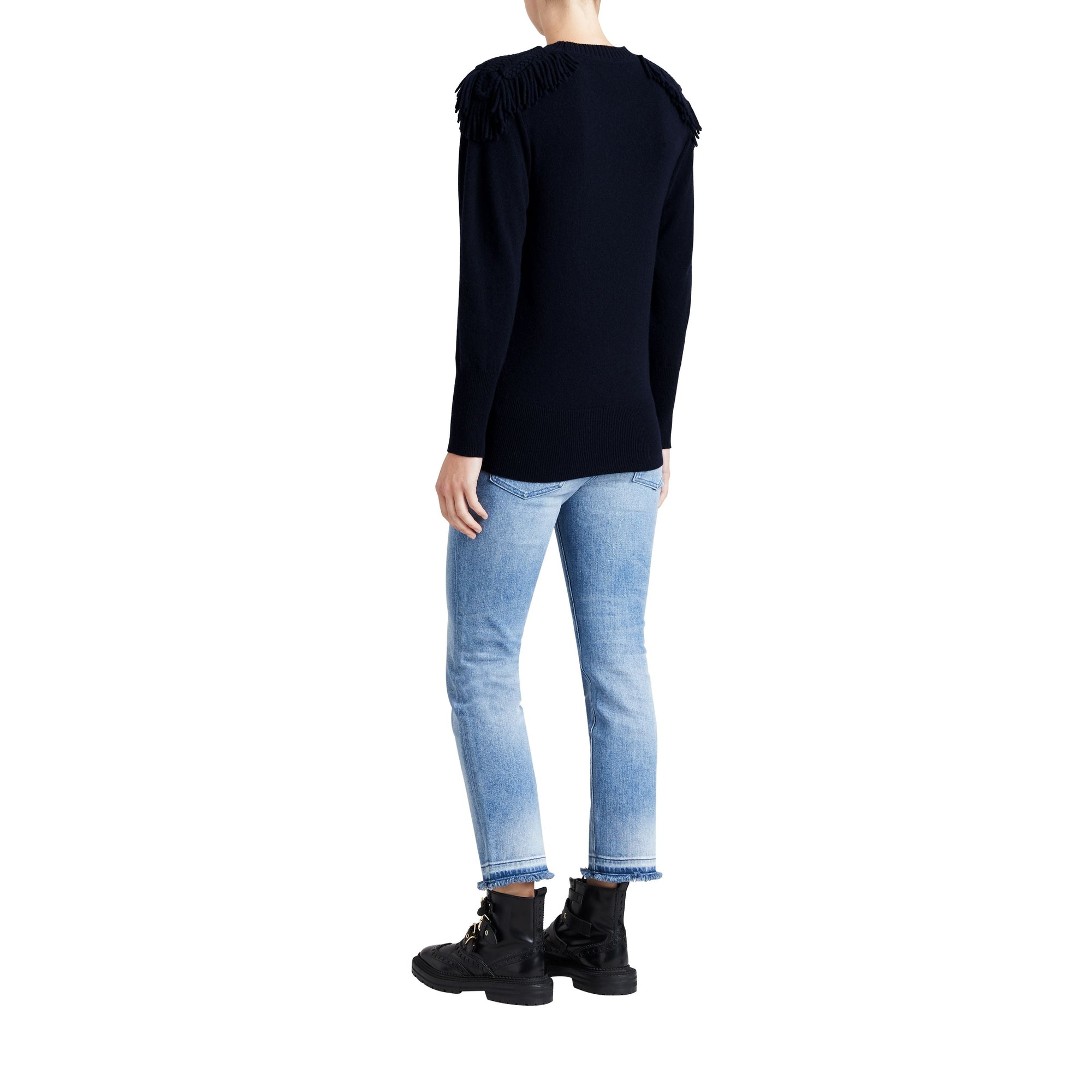 NAVY Pull en laine et cachemire avec galons militaires