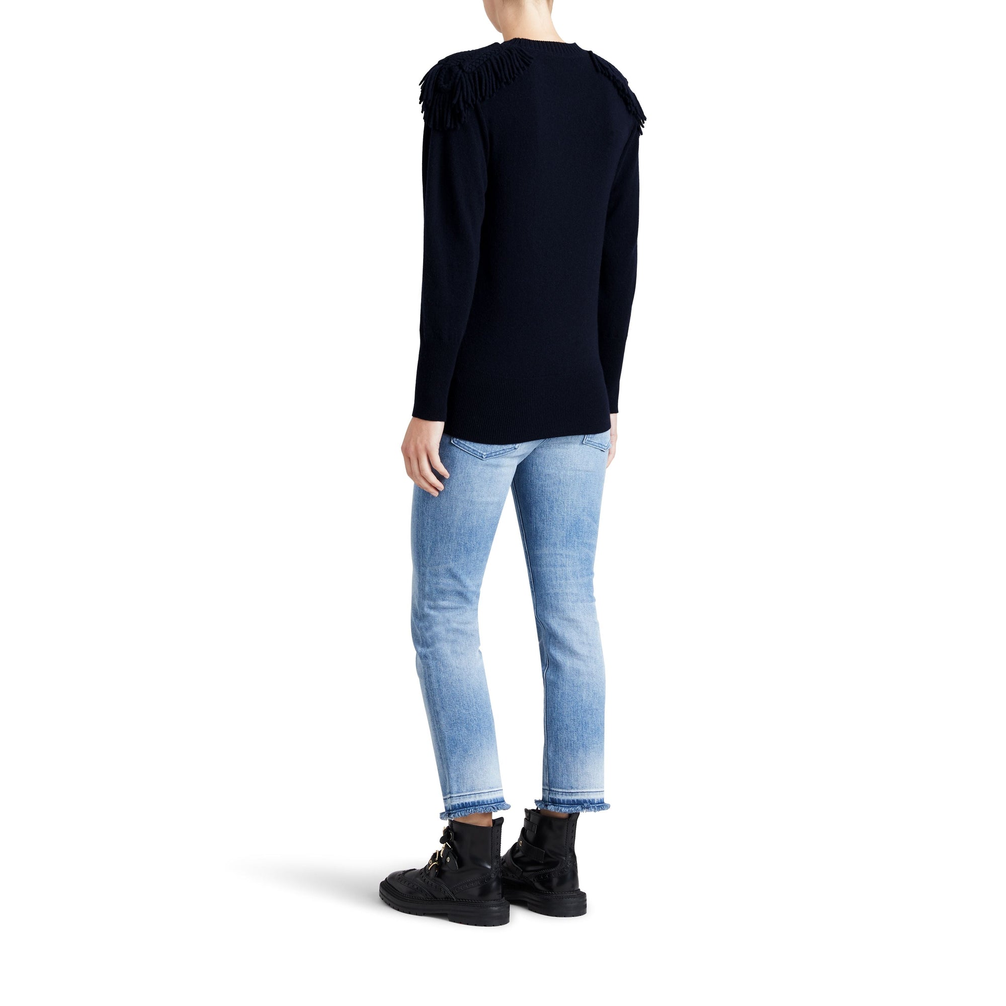 NAVY Pull en laine et cachemire avec galons militaires