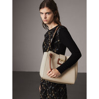 LIMESTONE Sac tote The Buckle moyen en cuir grainé bicolore
