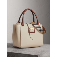 LIMESTONE Sac tote The Buckle moyen en cuir grainé bicolore