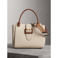 LIMESTONE Sac tote The Buckle moyen en cuir grainé bicolore