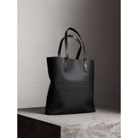 BLACK Sac tote en cuir estampé