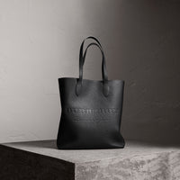 BLACK Sac tote en cuir estampé