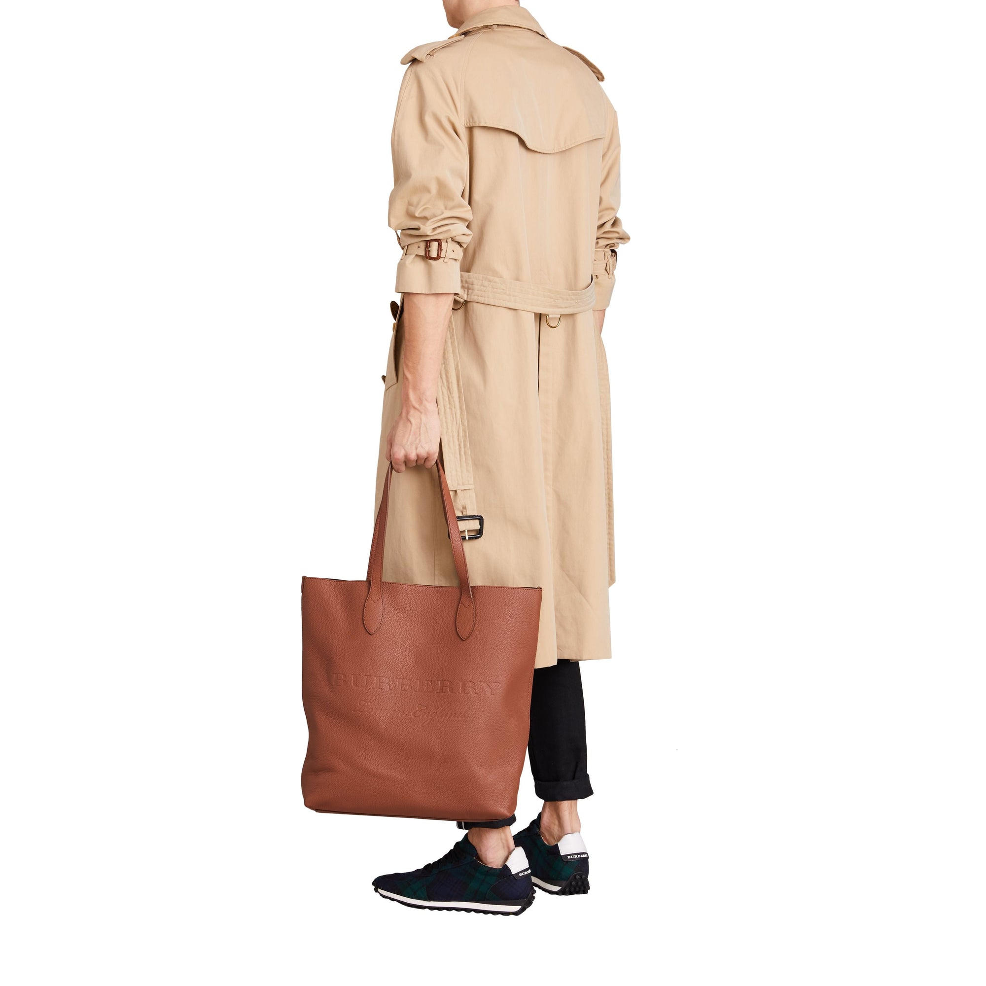 CHESTNUT BROWN Sac tote en cuir estampé