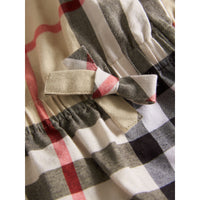 NEW CLASSIC Robe en flanelle de coton à motif check et fronces