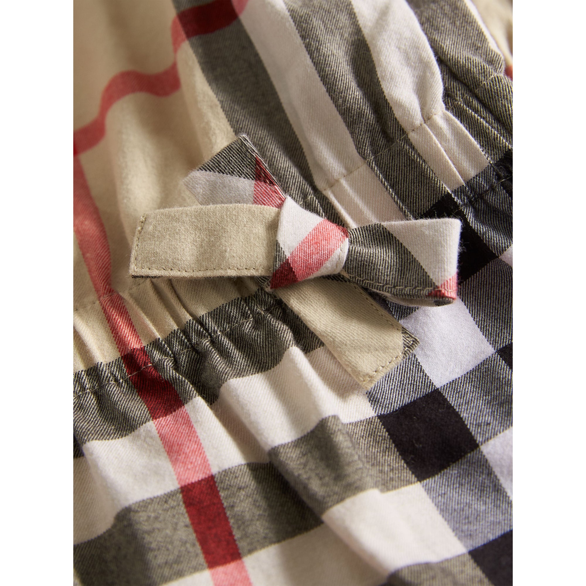 NEW CLASSIC Robe en flanelle de coton à motif check et fronces