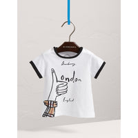 WHITE T-shirt en coton à imprimé icônes londoniennes