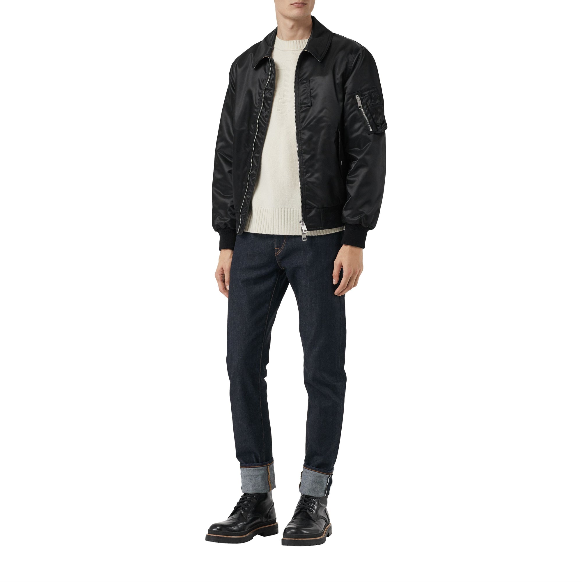 BLACK Bomber à col en pointe