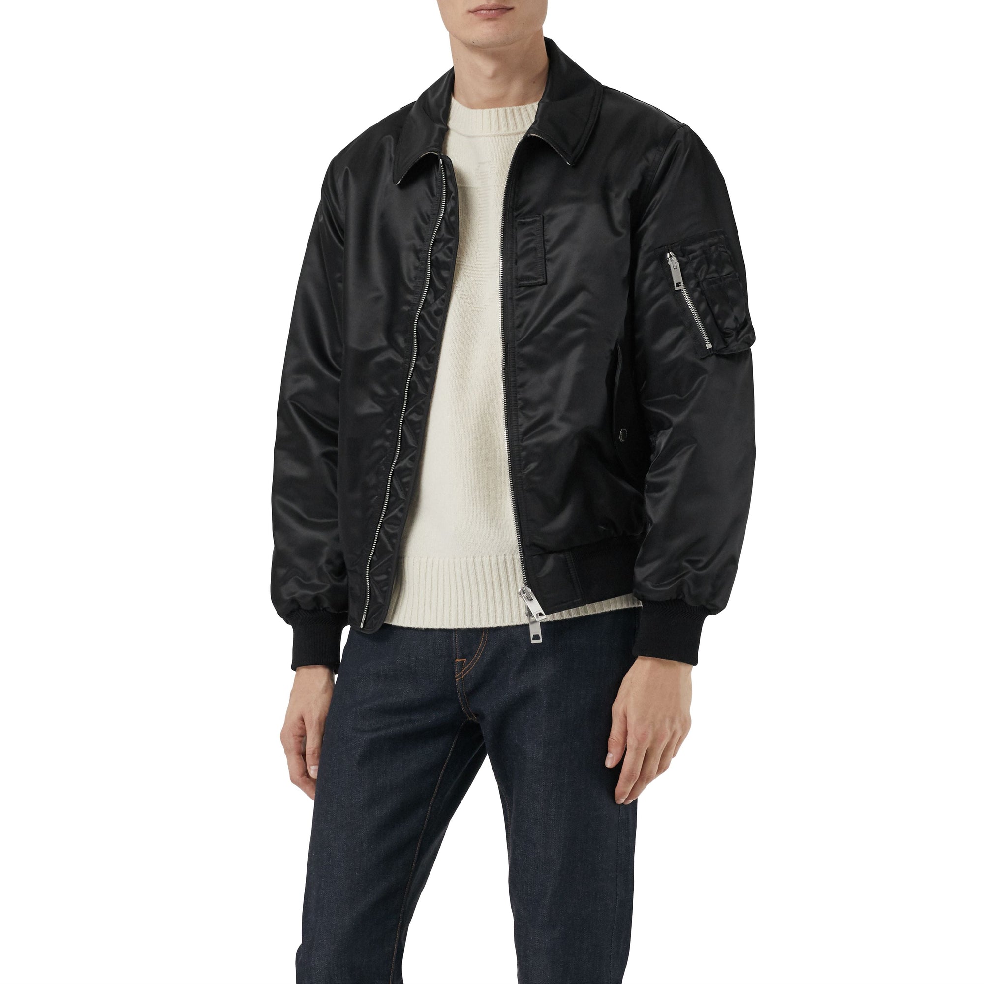 BLACK Bomber à col en pointe