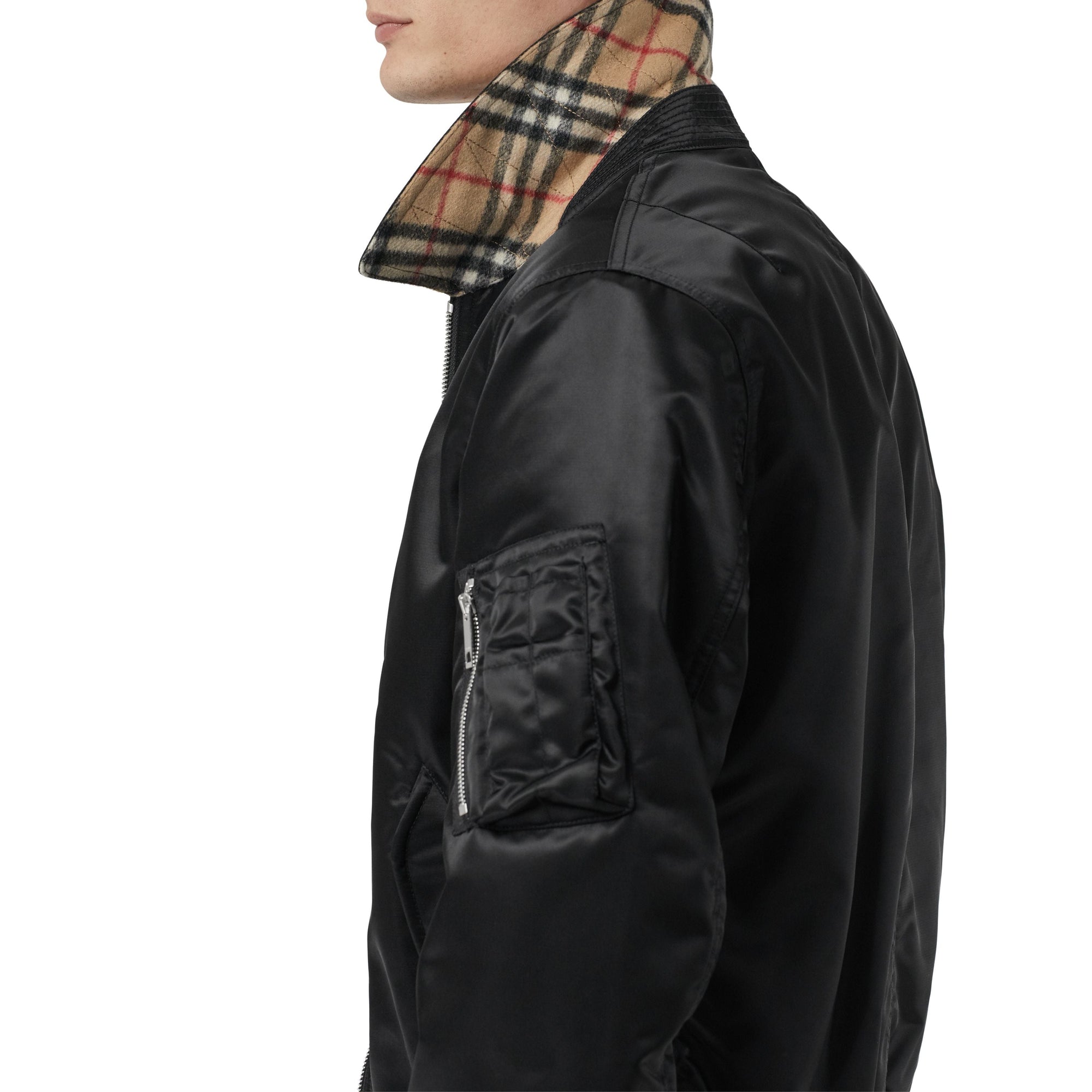 BLACK Bomber à col en pointe