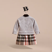 DUSTY PINK Robe pull à motif check contrastant