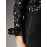BLACK Pantalon en laine avec ruban à la taille