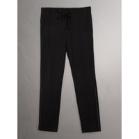 BLACK Pantalon en laine avec ruban à la taille