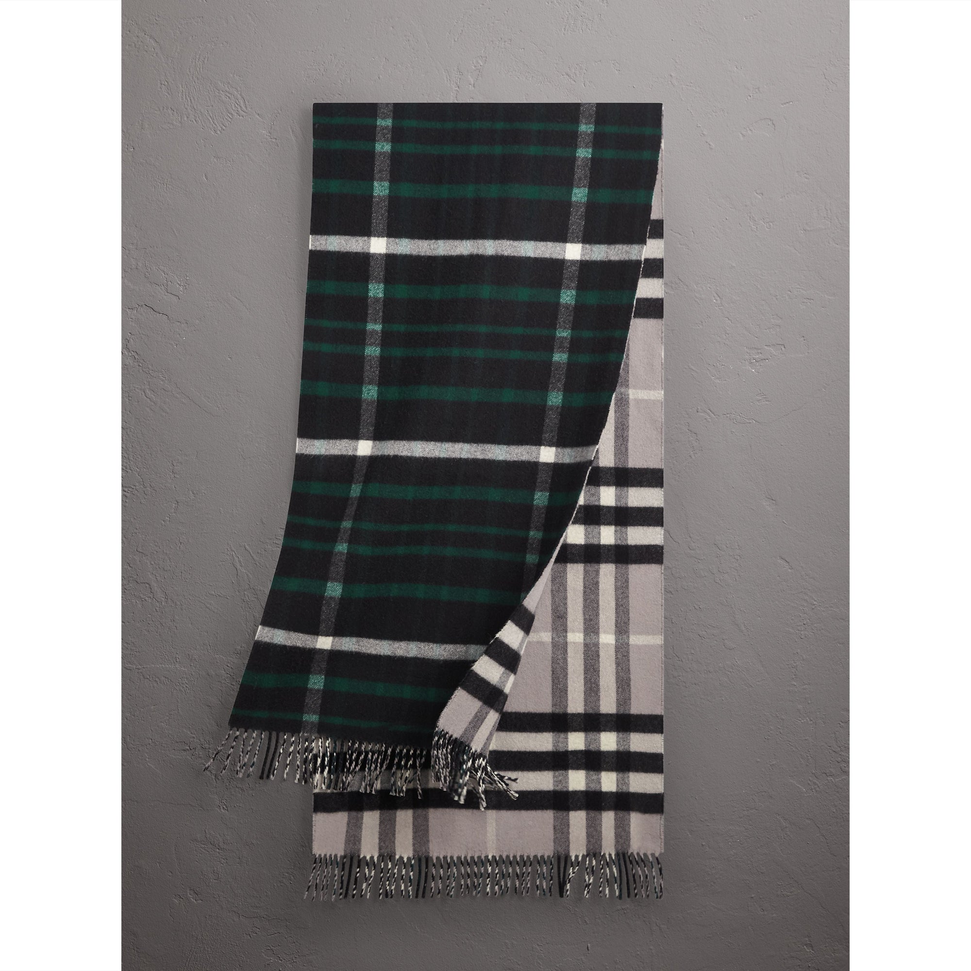 BLACK Écharpe oversize en laine et cachemire à motif check