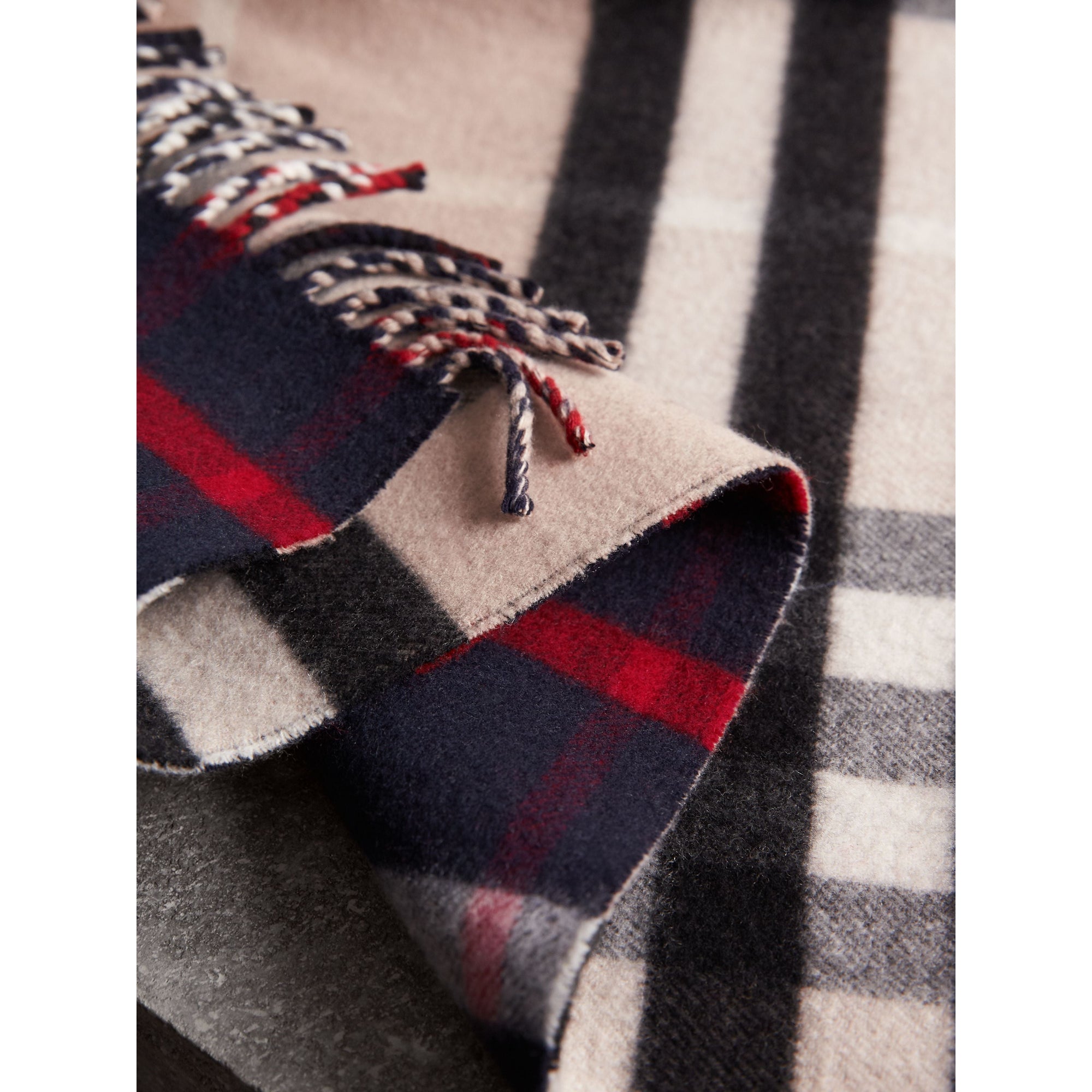 NAVY Écharpe oversize en laine et cachemire à motif check