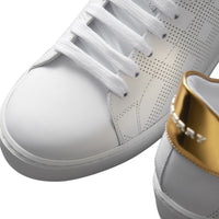 OPTIC WHITE Sneakers en cuir à motif check perforé