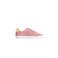 ROSE PINK Sneakers en cuir à motif check perforé