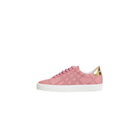 ROSE PINK Sneakers en cuir à motif check perforé