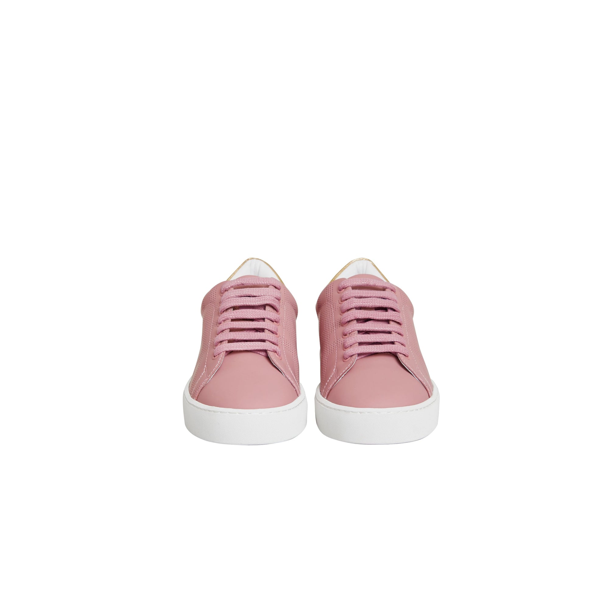 ROSE PINK Sneakers en cuir à motif check perforé