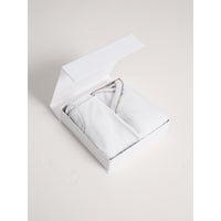 WHITE Coffret cadeau bébé deux pièces en jersey extensible