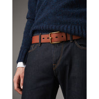 CHESTNUT BROWN Ceinture en cuir grainé