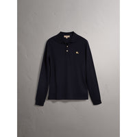 NAVY Polo en piqué de coton à manches longues