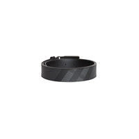 CHARCOAL/BLACK Ceinture en tissu London check et cuir avec boucle plaque