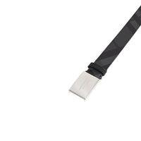 CHARCOAL/BLACK Ceinture en tissu London check et cuir avec boucle plaque