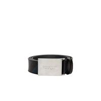 NAVY/BLACK Ceinture en tissu London check et cuir avec boucle plaque