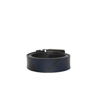 NAVY/BLACK Ceinture en tissu London check et cuir avec boucle plaque