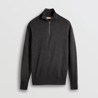 CHARCOAL Pull en cachemire et coton à col zippé