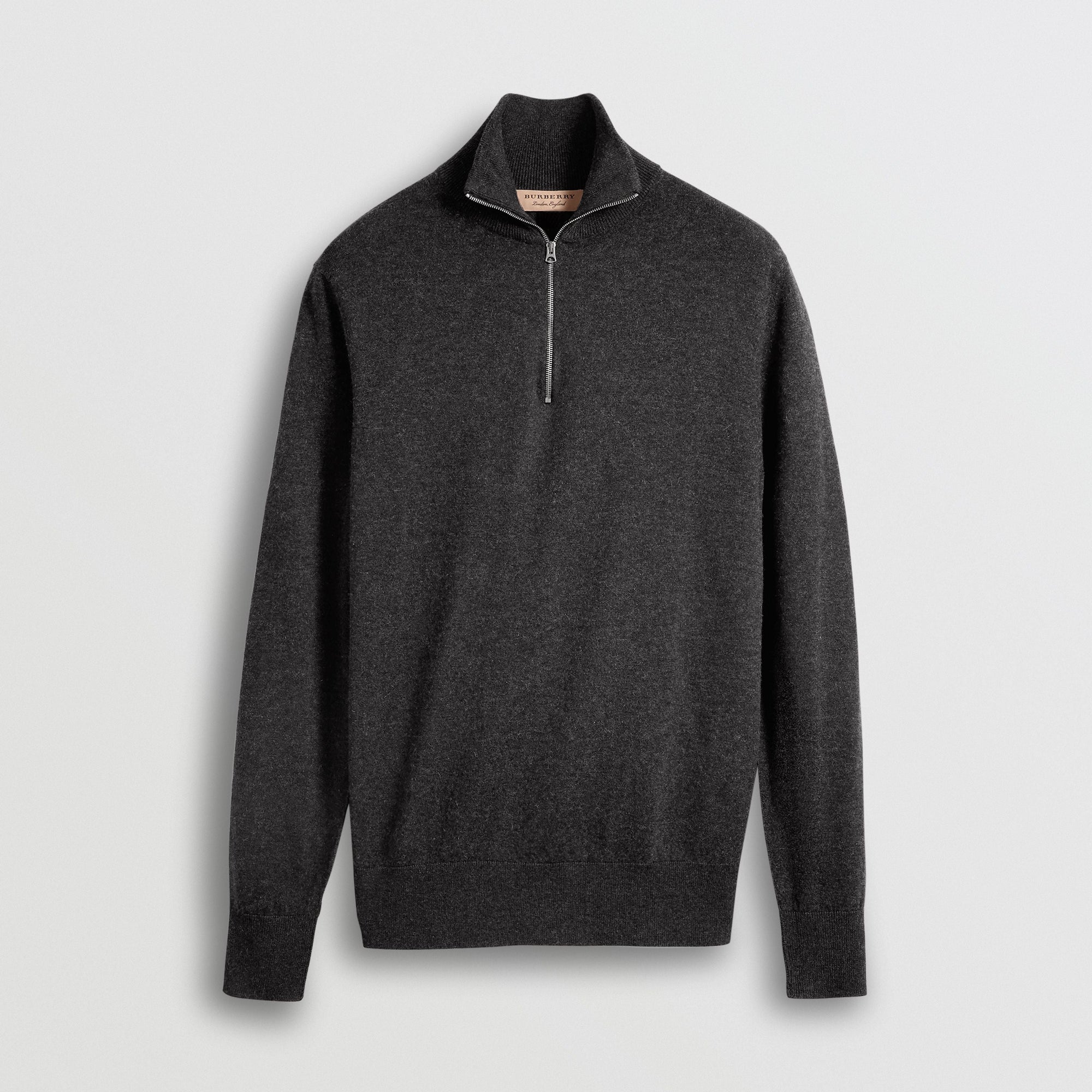 CHARCOAL Pull en cachemire et coton à col zippé