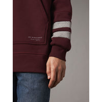 DEEP CLARET Sweat-shirt oversize à capuche à grosses rayures