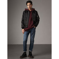 DEEP CLARET Sweat-shirt oversize à capuche à grosses rayures
