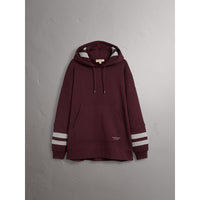DEEP CLARET Sweat-shirt oversize à capuche à grosses rayures