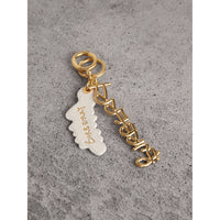LIGHT GOLD Bijou porte-clés en cuir à motif Doodle